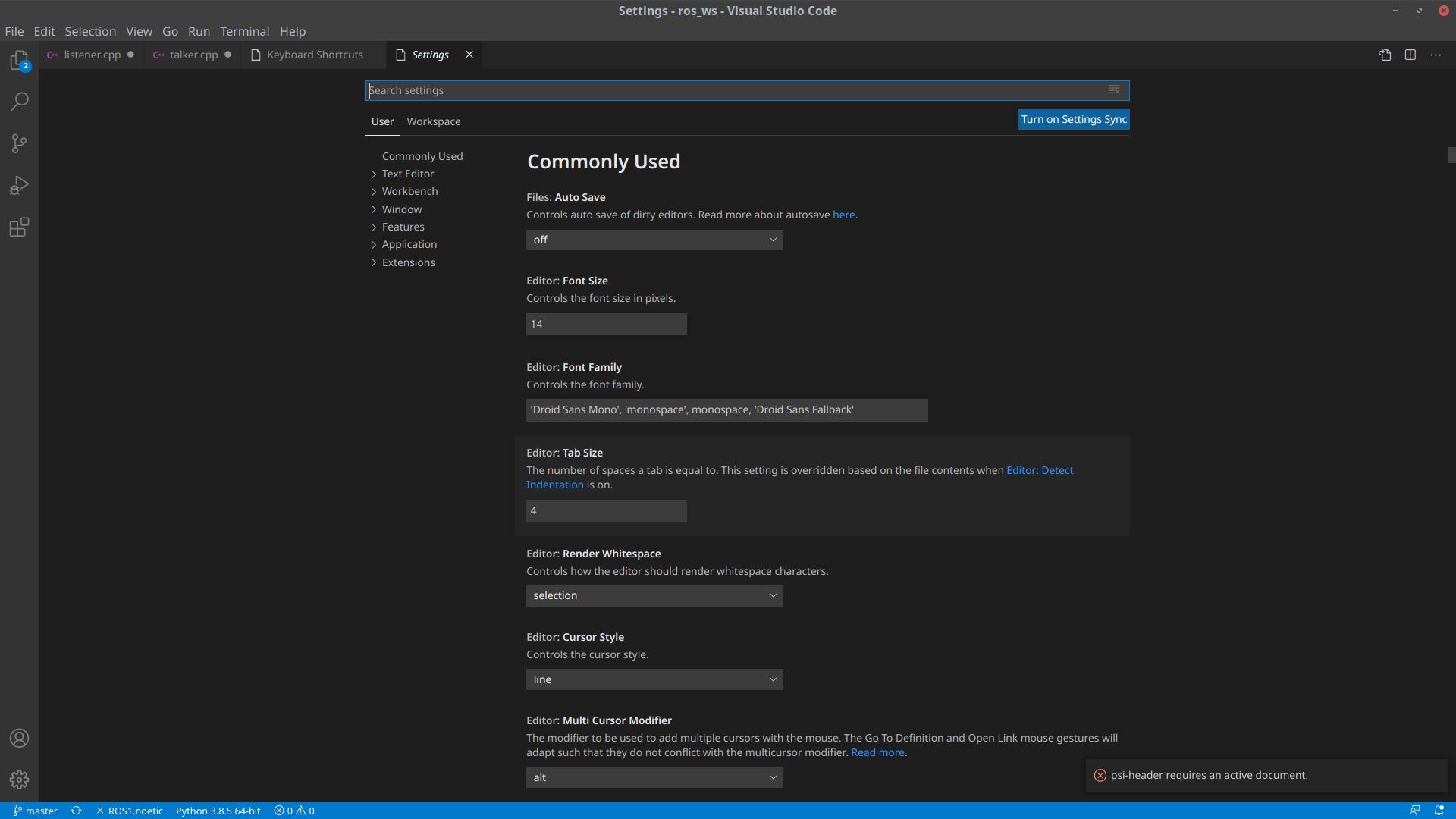 psioniq error message