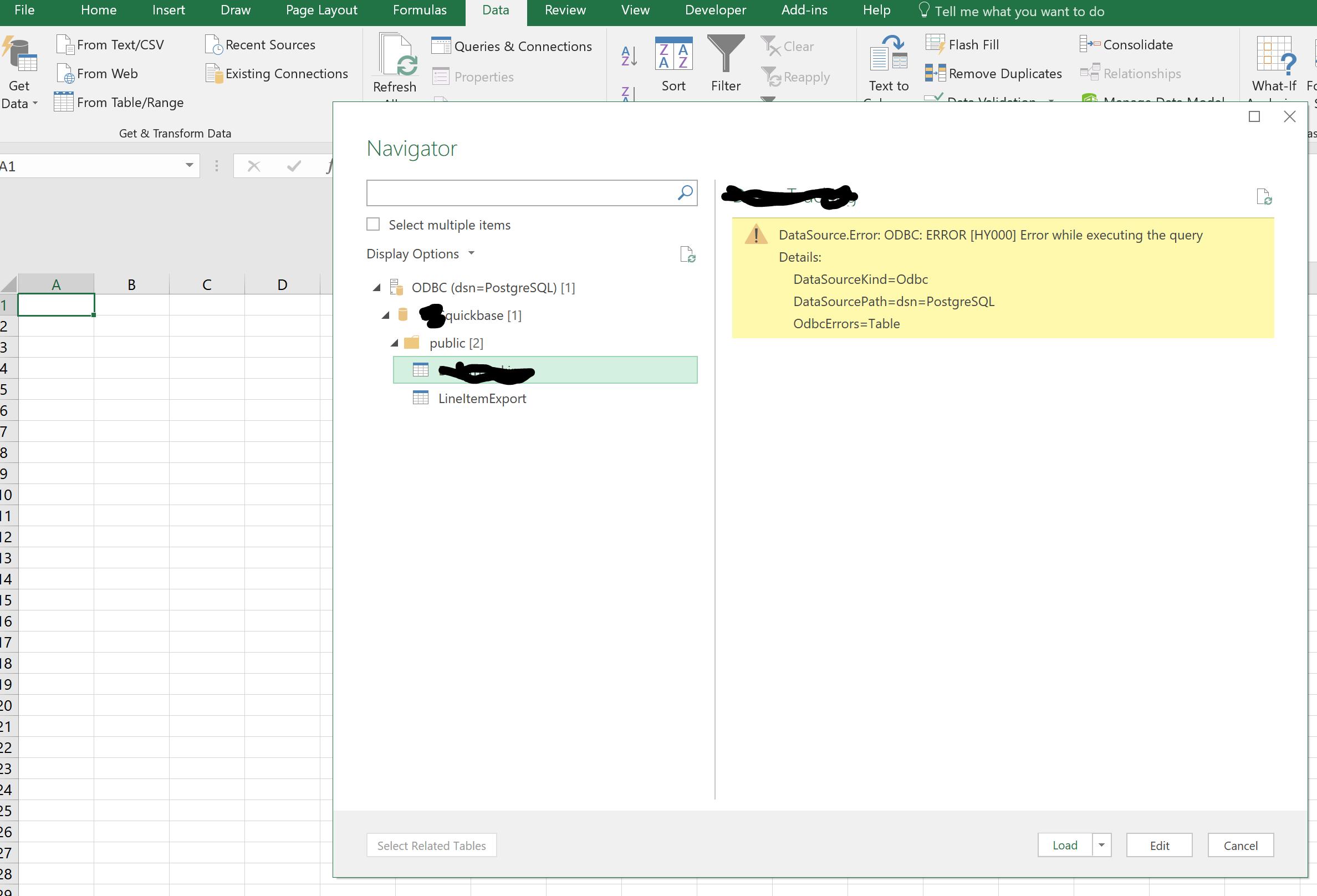 Picture of Error Message