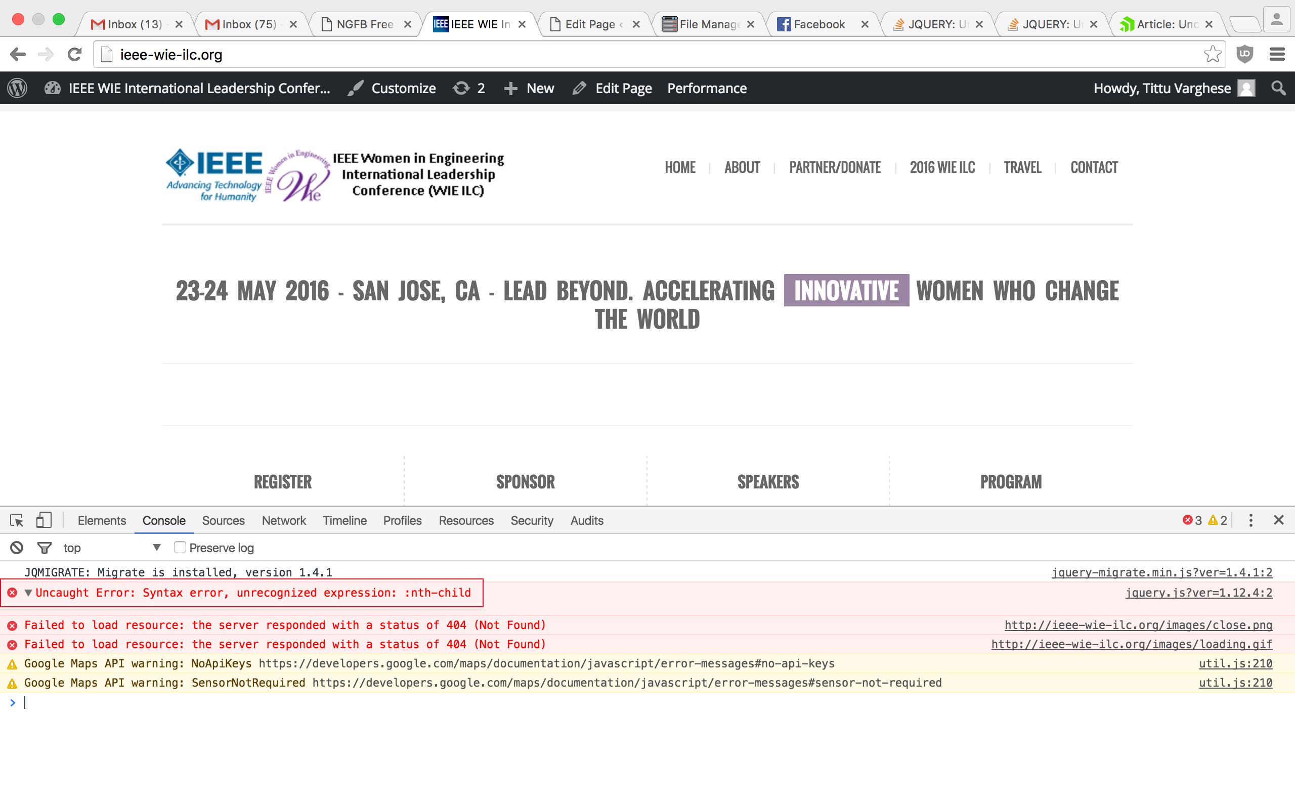 JQUERY未捕获错误语法错误,无法识别的表达式nthchild_jquery_neiroCMS