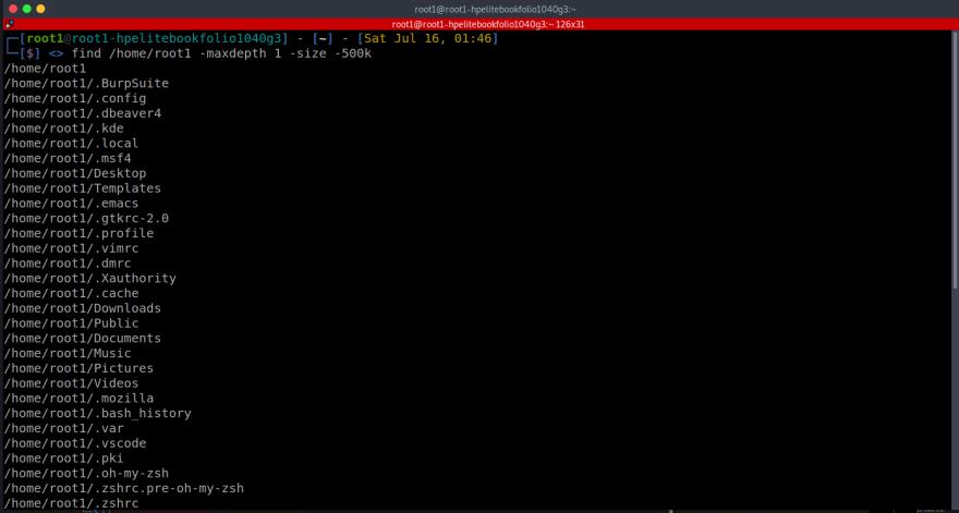find command to look for files that