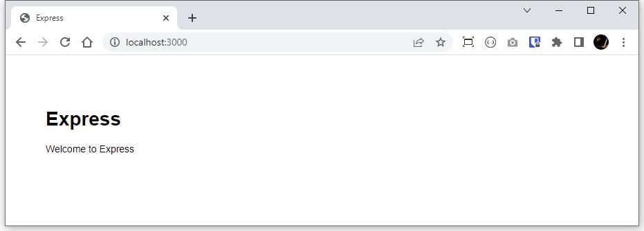 Default express-generator homepage