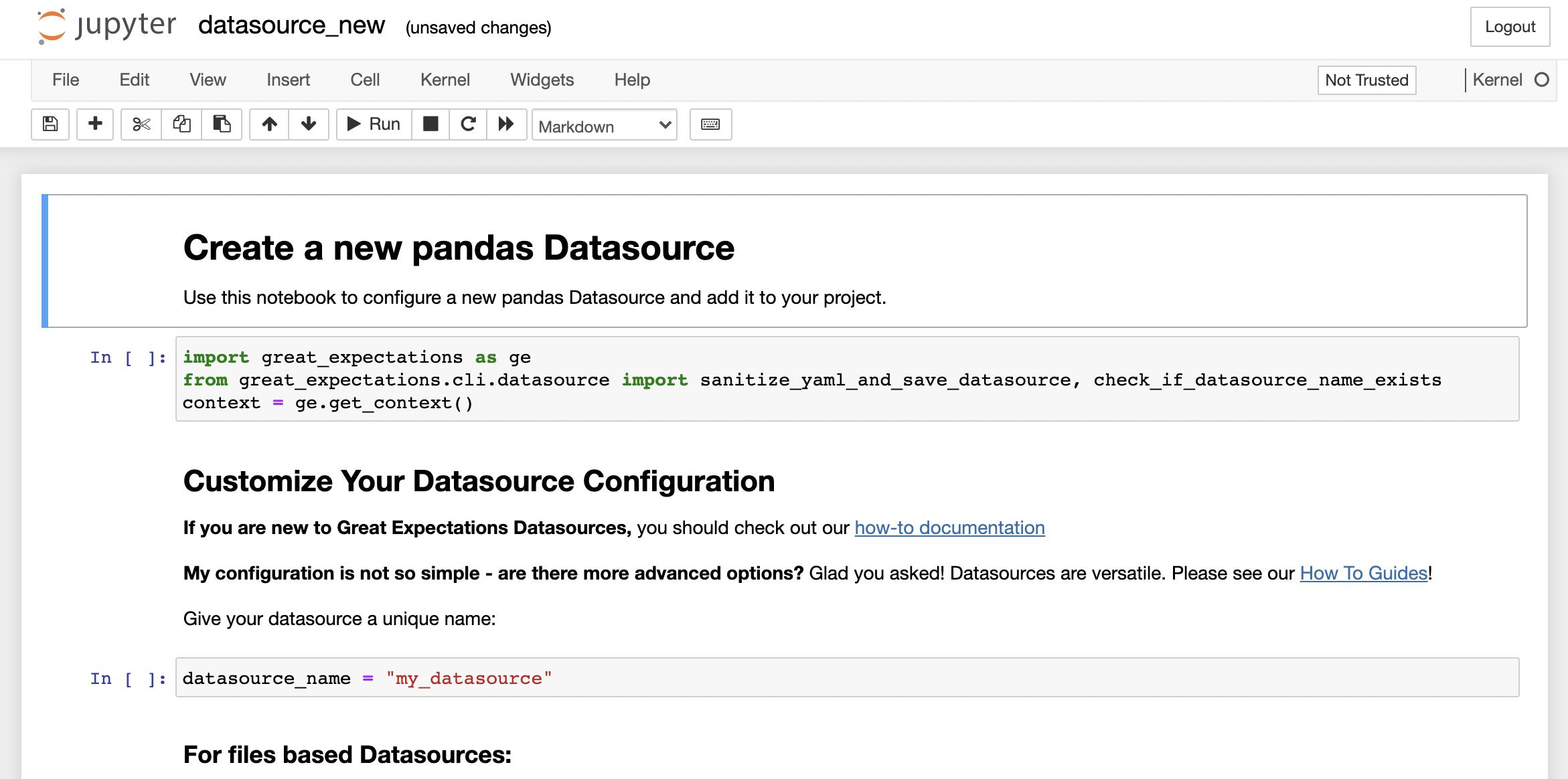 Jupyter 笔记本的屏幕截图