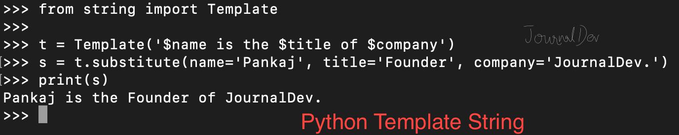 Python 字符串模块 模板类