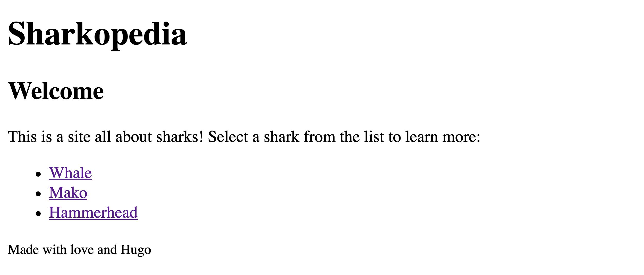 Sharks on the home page