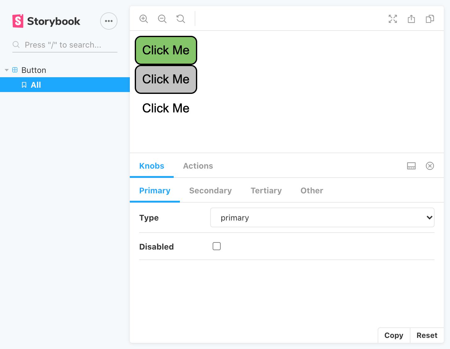 Button StoryBook Example