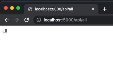 开发站点返回'all' http://localhost:5000/api/all,和预期的一样
