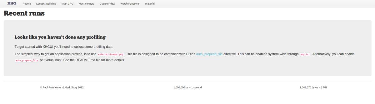 Image 01: XHGui First Run