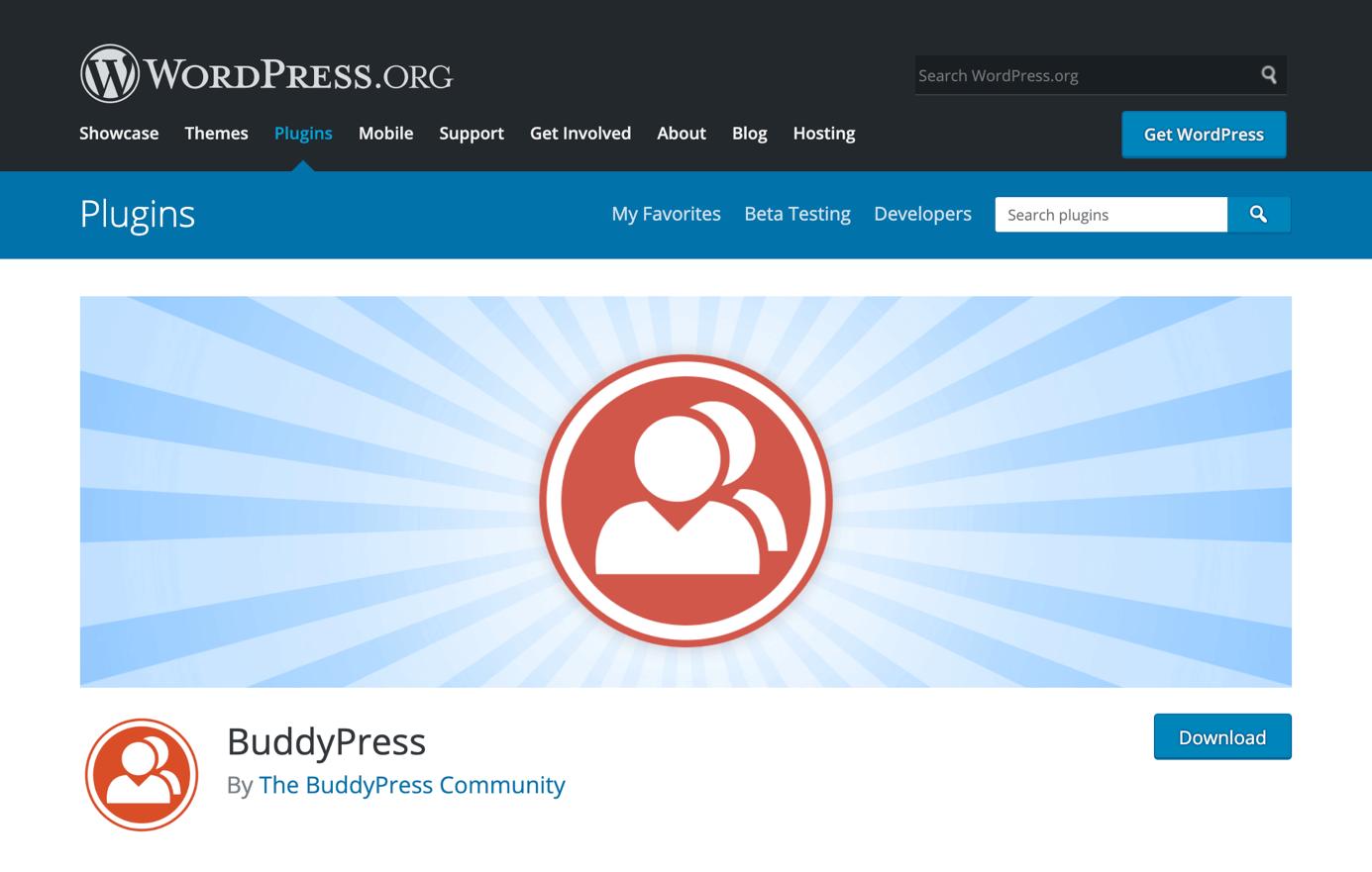 BuddyPress logo on WordPress.org