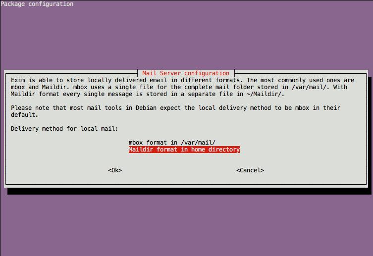 Choose the Maildir delivery method