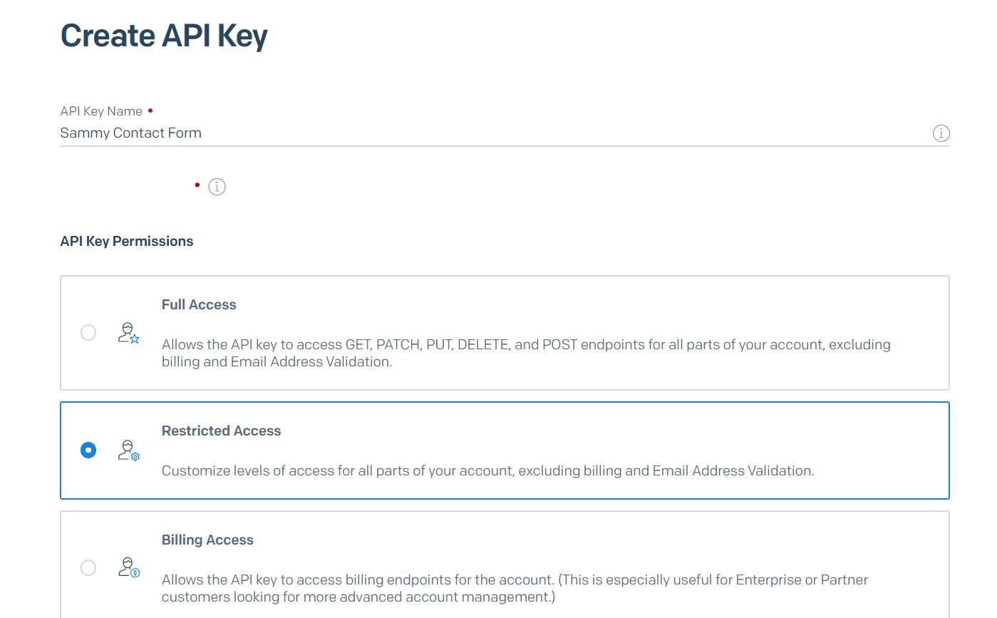 SendGrid Create API Key