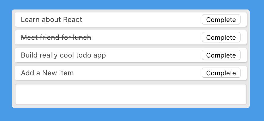 To-do app with item updated to a completed state