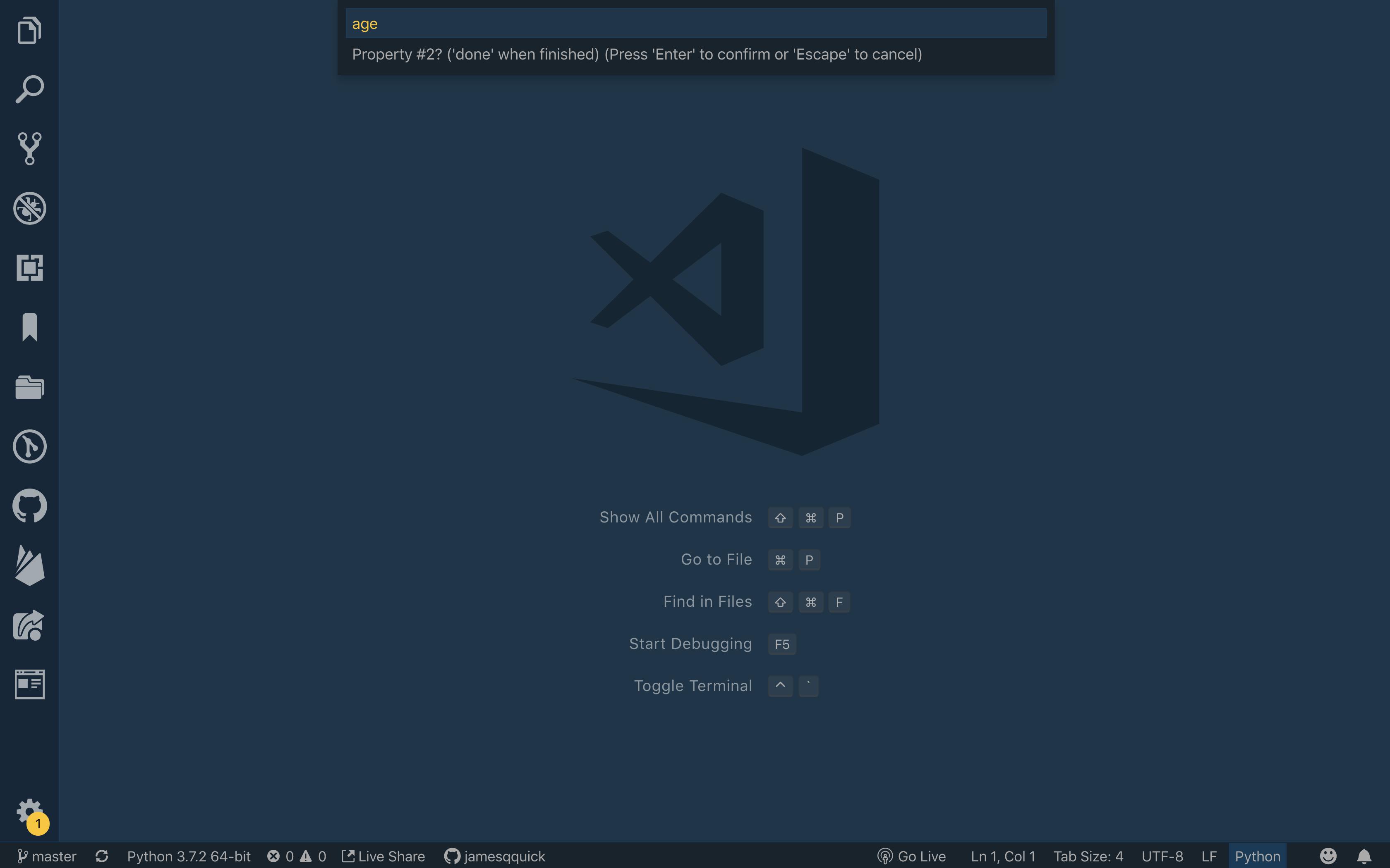 Enter the age property