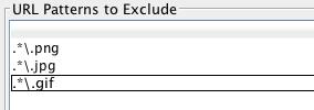 URL Patterns to Exclude Images