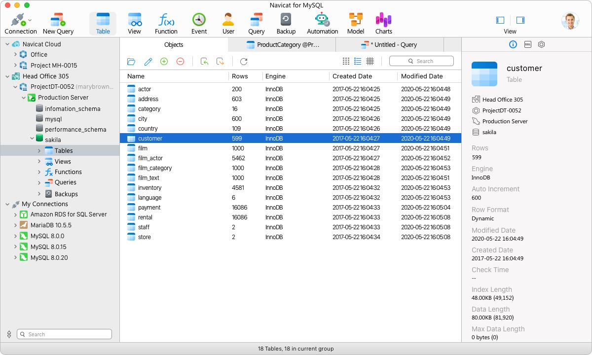 Navicat Screenshot
