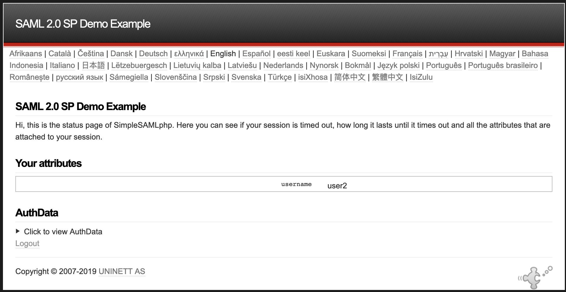The successful Demo page
