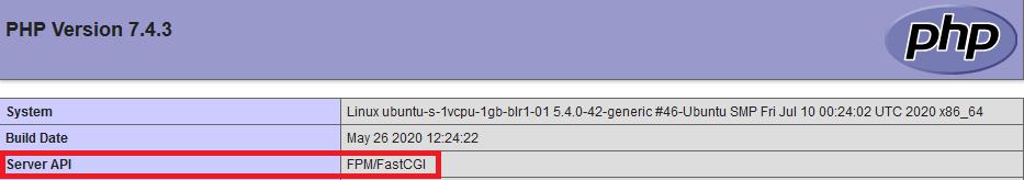 phpinfo Server API