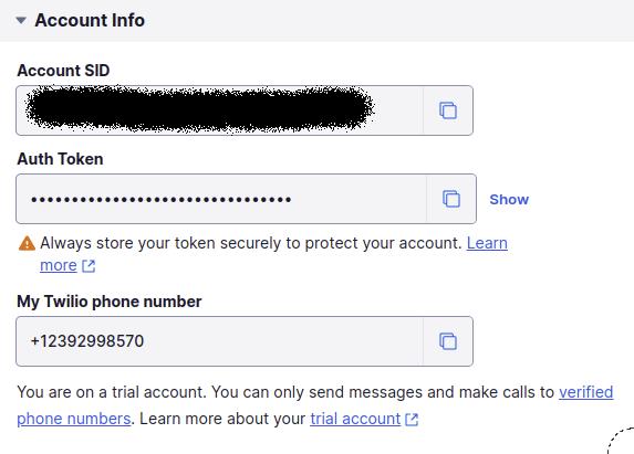 Getting Twilio Credentials