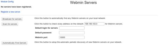 Webmin Servers Index
