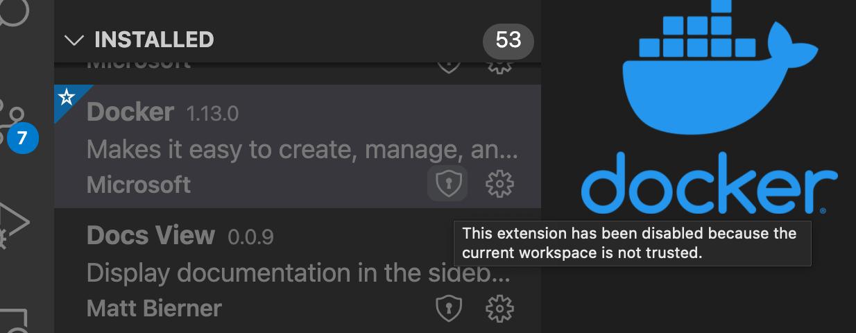 A disabled extension in restricted mode