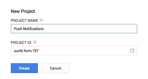 New Google API project